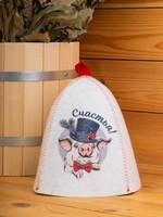 Шапка для бани Рушер "Счастье! Happiness!"