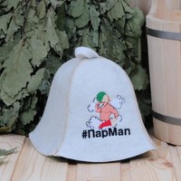 Шапка для бани Рушер "ПарMan!", полушерсть