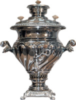 Самовар С.2003/1 жаровой с трубой оцинкованной латунь (покрытие никель) 5, 5 л
