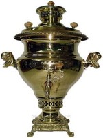 Самовар жаровой С.2004/3 с трубой оцинкованной цвет латунь 6 л