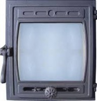 Дверка топочная Кижи ДТГ - 8С (Р) крашеная со стеклом 290*325 мм
