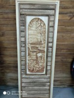 Дверь 3D панно с искусственным старением Пиво раки (липа) 2000*800