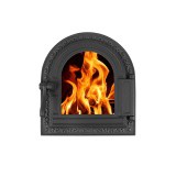 Дверка топочная Очаг крашеная со стеклом ДТГ-10С (Р) 250х290