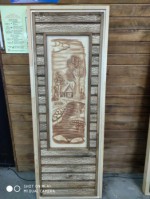 Дверь 3D панно с искусственным старением Одинокая елка (липа) 1900*700