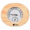 Термометр с гигрометром Банная станция овальный 16*14*3см в дер корпусе для бани и сауны