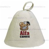 Шапка для бани Банные штучки Alfa самец цвет белый