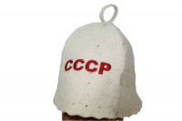 Шапка для бани ТМ Бацькина баня Сделано в СССР цвет белый