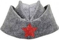 Шапка для бани ТМ Бацькина баня Пилотка войлок цвет серый