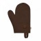 Рукавица для бани коричневая с деревянным логотипом Банные штучки