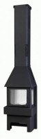 Печь-камин Бавария три стекла черная