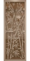 Дверь стеклянная «DoorWood Бамбук и бабочки» Бронза, 8 мм, 1900х700, 3 петли - осина