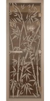 Дверь стеклянная «DoorWood Бамбук и бабочки» Прозрачная, 8 мм, 1900х700, 3 петли - липа