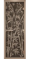 Дверь стеклянная «DoorWood Бамбук и бабочки» Черный жемчуг, 8 мм, 1900х700, 3 петли - липа