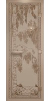 Дверь стеклянная «DoorWood Березка» Бронза Матовая, 8 мм, 1900х700, 3 петли - липа