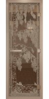 Дверь стеклянная «DoorWood Берёзка» Прозрачная, 8 мм, 1900х700, 3 петли - липа
