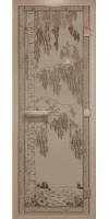 Дверь стеклянная «DoorWood Берёзка» Сатин, 8 мм, 1900х700, 3 петли - липа