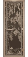 Дверь стеклянная «DoorWood Берёзка» Черный жемчуг, 8 мм, 1900х700, 3 петли - липа
