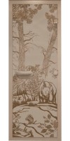 Дверь стеклянная «DoorWood Мишки в лесу» Бронза Матовая, 8 мм, 1900х700, 3 петли - липа