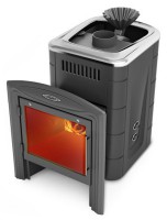 Банная печь «ТМF Гейзер Мини 2016 Carbon витра» антрацит, с теплообменником