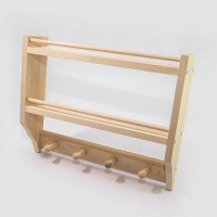 Полка банная двухуровневая 4 крючка