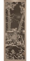 Дверь стеклянная «DoorWood Мишки в лесу» Черный жемчуг, 8 мм, 1900х700, 3 петли - липа