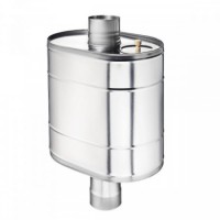 Бак на трубе для печи, 50л, ф 115, AISI 430/0,5мм, (штуцер 3/4")