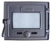 Дверка топочная Ками крашенная со стеклом ДТГ-3БС (Р) 250х210